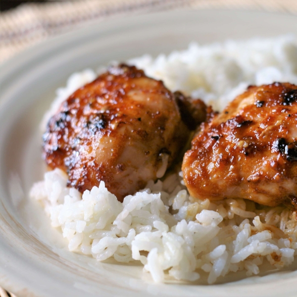 Spicy Roasted Chicken Thighs with Miso and Ginger
