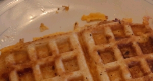 Waffle Sandwich with Cheese, Spinach and Spicy Mustard
