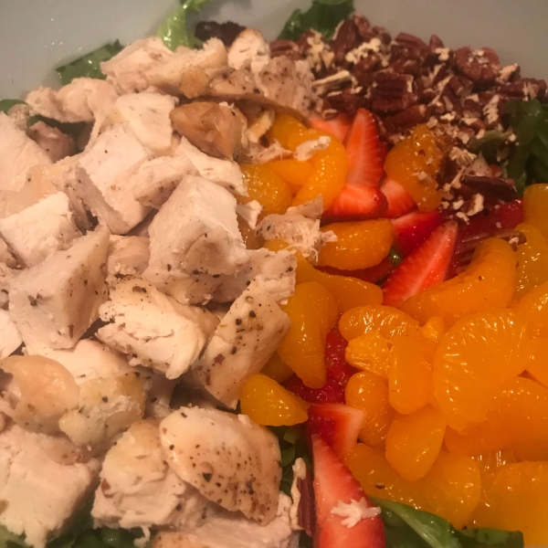 Grilled Chicken Salad with Seasonal Fruit