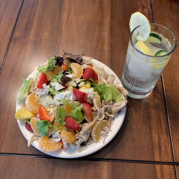 Grilled Chicken Salad with Seasonal Fruit