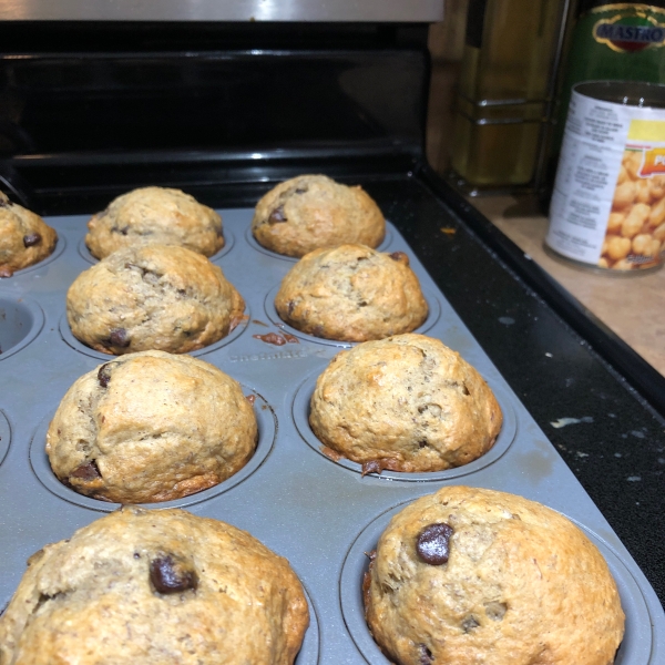Most Requested Banana Chocolate Chip Muffins