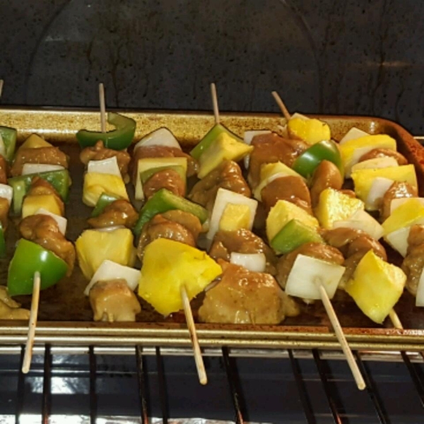 Thai Teriyaki BBQ Chicken Kabobs