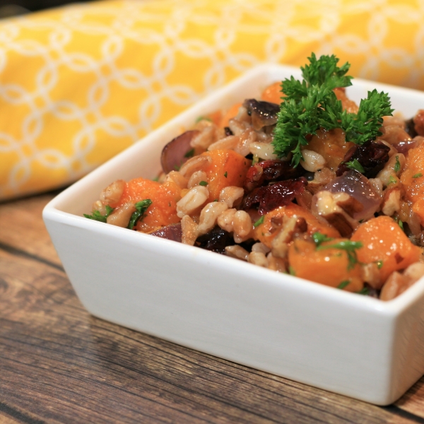Butternut Farro Salad with Blood Orange Vinaigrette