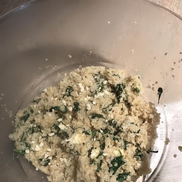 Cheesy Quinoa Pilaf with Spinach