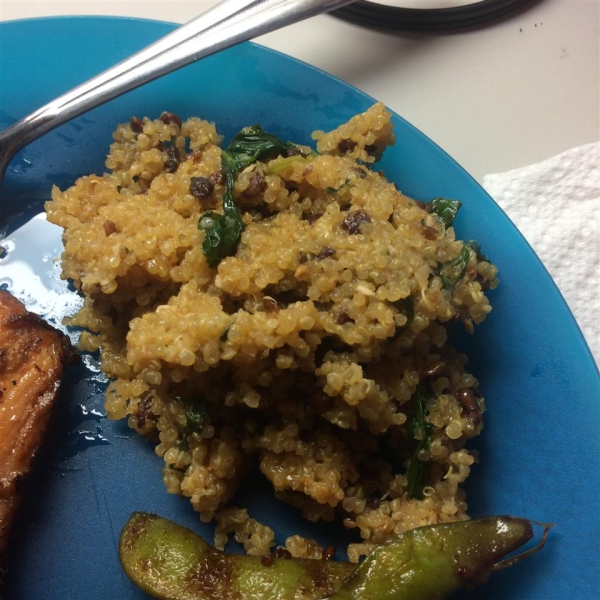 Cheesy Quinoa Pilaf with Spinach