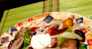 Grilled Fajita Steak Salad With Pickled Pink Onions