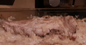 Vern's Roasted Pork Loin Over Sauerkraut