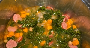 Smokey Sausage, Kale & Sweet Potato Soup