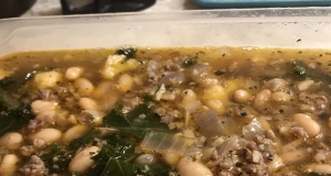 Almost Tuscan Sausage and Kale Soup