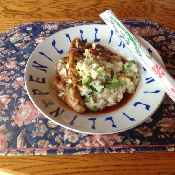 Chinese-Style Pork Belly with Fried Rice