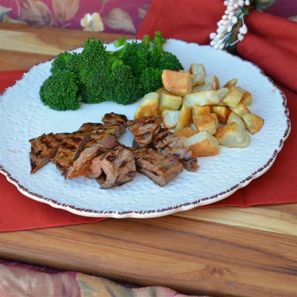 Grilled Skirt Steak with Roasted Potatoes