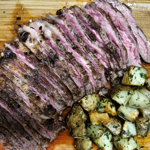 Grilled Skirt Steak with Roasted Potatoes