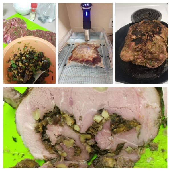 Stuffed Leg of Lamb with Balsamic-Fig-Basil Sauce