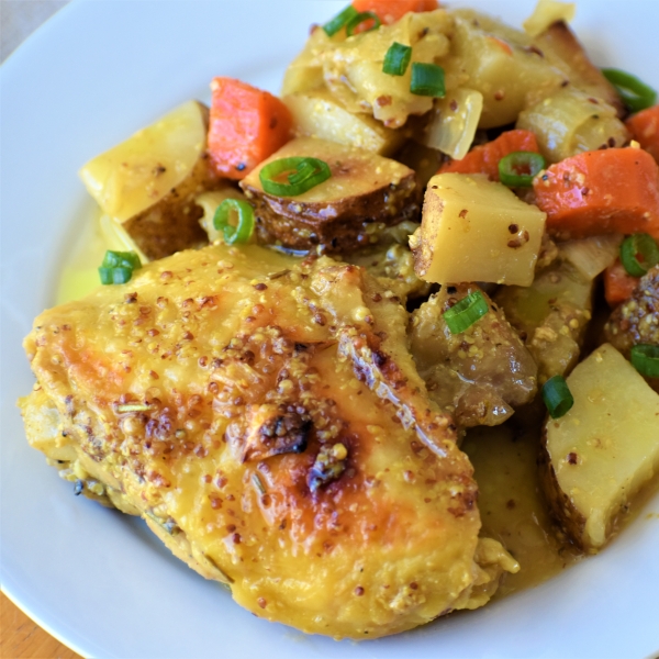 Easy Honey-Mustard Chicken and Potato Bake
