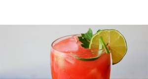 Watermelon and Cucumber Juice with a Spritz of Lime