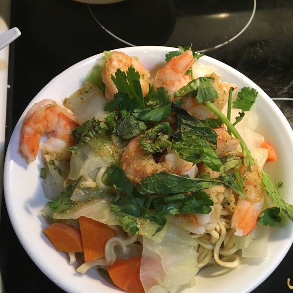 Grilled Shrimp Rice Noodle Bowl