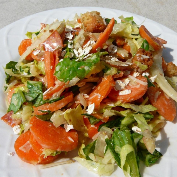 Carrot Pepperoni Caesar Salad