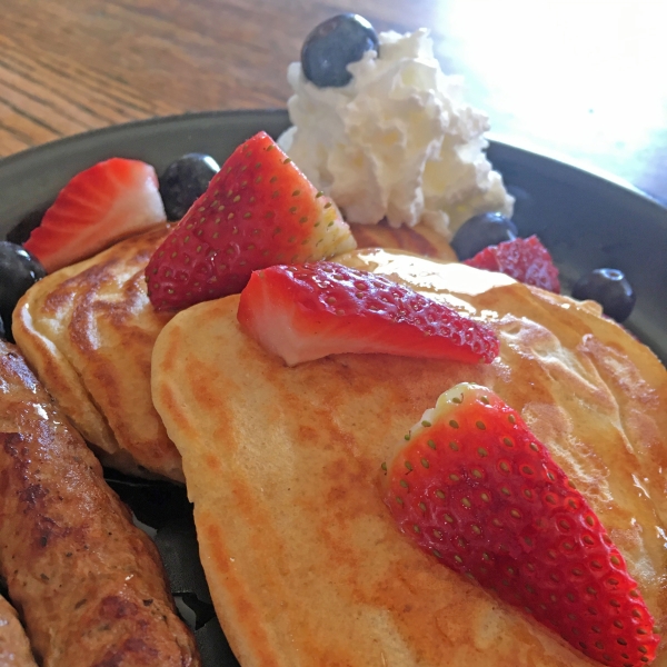 Fruit-Topped Whole Wheat Pancakes