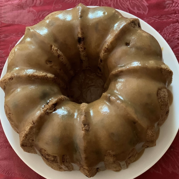Apple Harvest Pound Cake with Caramel Glaze