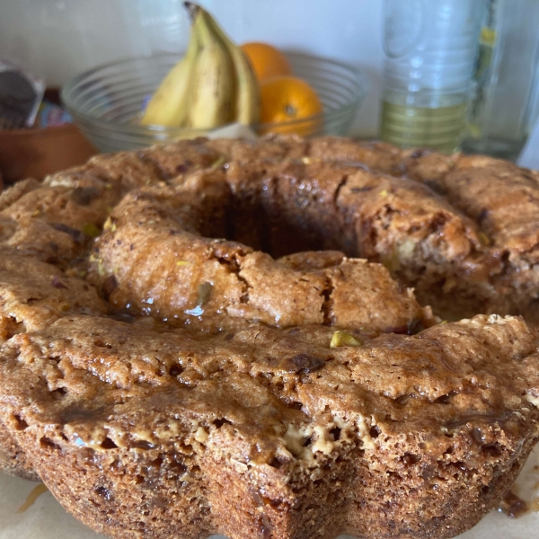 Apple Harvest Pound Cake with Caramel Glaze