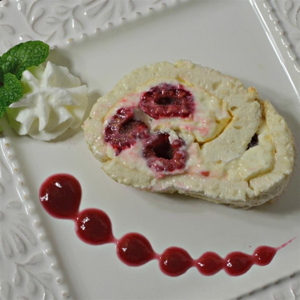 Raspberry and White Chocolate Roll