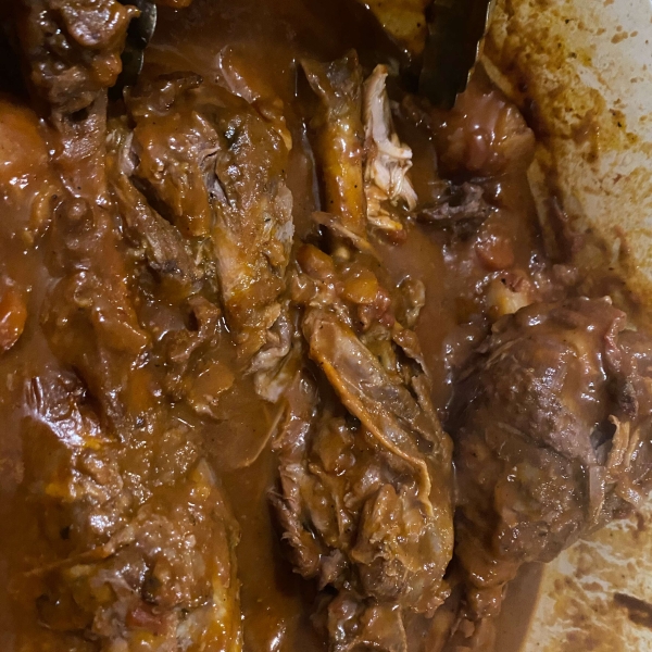 Lamb Shank Braised in White Wine with Rosemary
