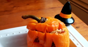 Jack-o'-Lantern Stuffed Peppers