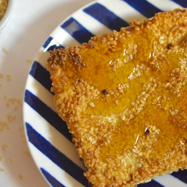 Fried Feta with Sesame Seeds