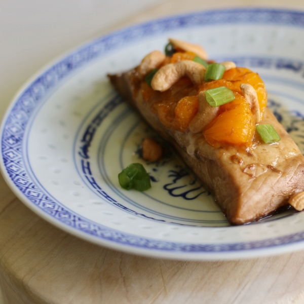 Baked Snapper with Mandarin Oranges, Cashews and Ginger