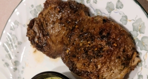 Roasted New York Strip Steak with Chimichurri Sauce