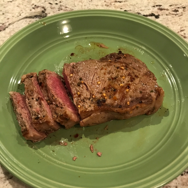 Roasted New York Strip Steak with Chimichurri Sauce