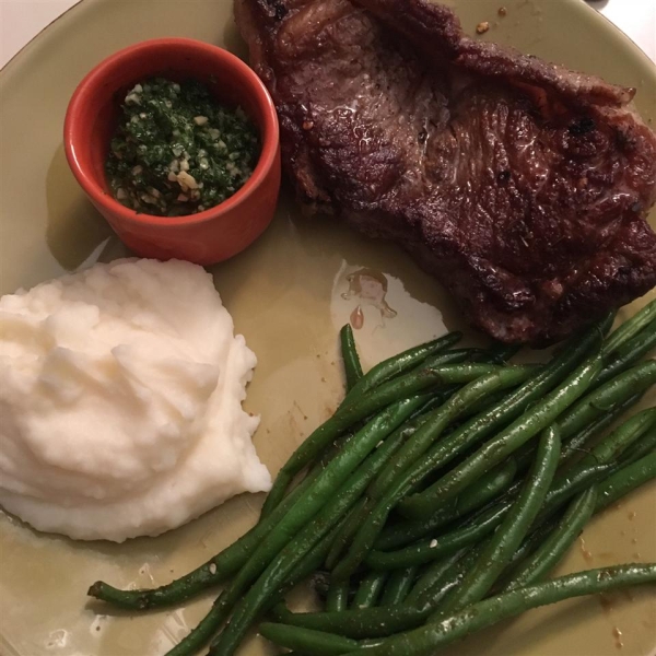 Roasted New York Strip Steak with Chimichurri Sauce