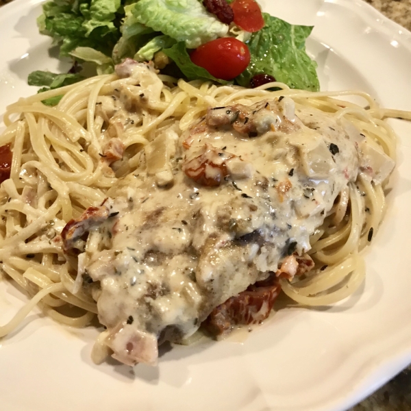Snapper with Linguine and Citrus Cream Sauce