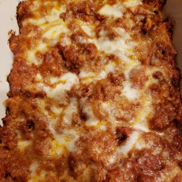 Easy Pasta Bake with Mostaccioli and Meatballs