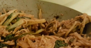 Rice Noodles with Shiitakes, Choy, and Chiles