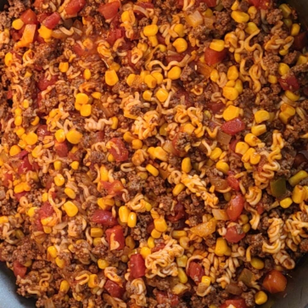 Ground Beef Curly Noodle