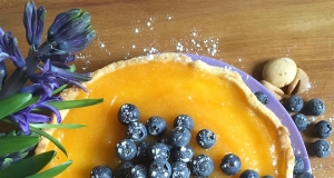 Persimmon Cheesecake with Blueberries