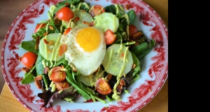 Bacon and Egg Breakfast Salad with Avocado Dressing