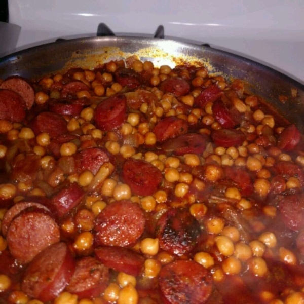 Cuban Smoked Sausage with Chickpeas