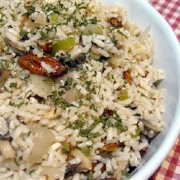 Quick Brown Rice and Mushroom Pilaf