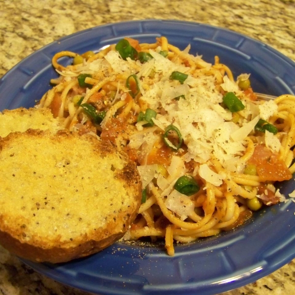 Pasta with Bacon and Peas