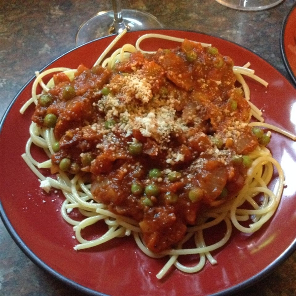 Pasta with Bacon and Peas