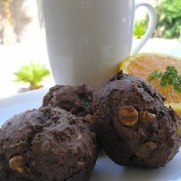 Fudgey Peanut Butter Chip Muffins