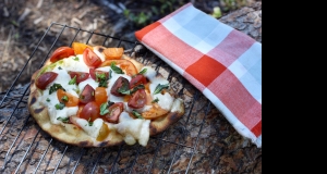 Campfire Caprese Naan Pizza