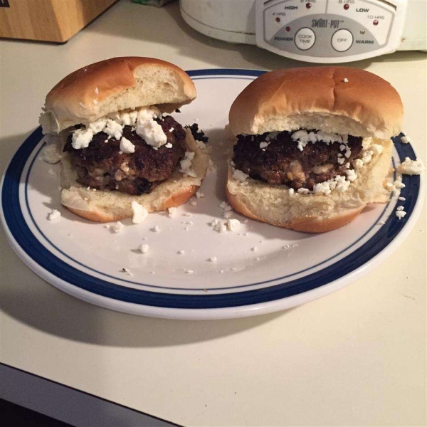 Feta-Stuffed Hamburgers