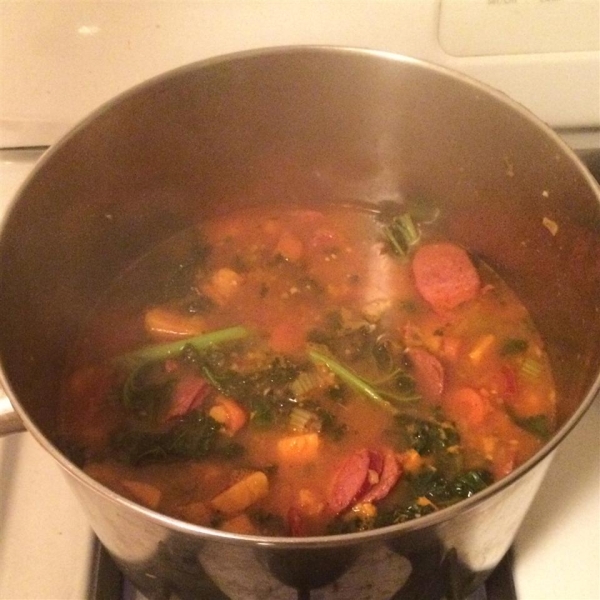 Paleo Chorizo Sweet Potato and Kale Stew