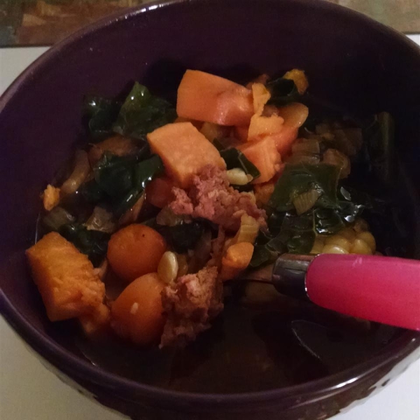 Paleo Chorizo Sweet Potato and Kale Stew