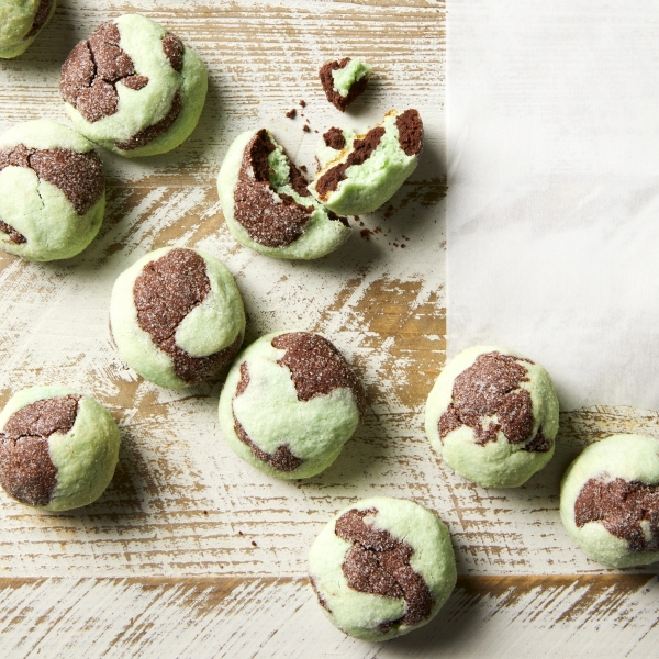 Chocolate-Mint Marble Cookies