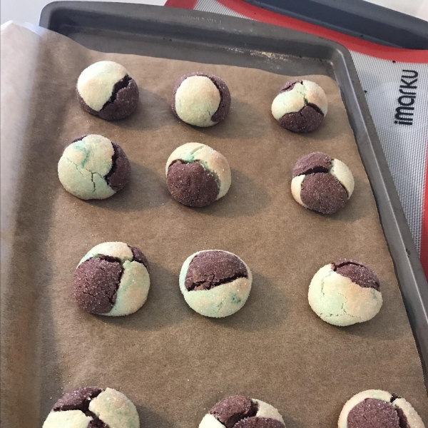 Chocolate-Mint Marble Cookies