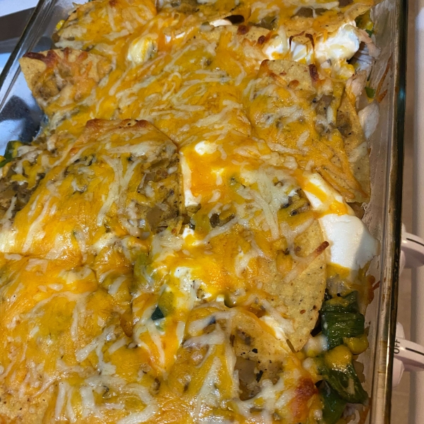 Green Chile Chicken Enchilada Casserole